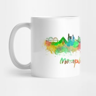 Memphis skyline in watercolor Mug